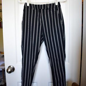 H&M Straight Leg Stripe Navy Trousers Size 4